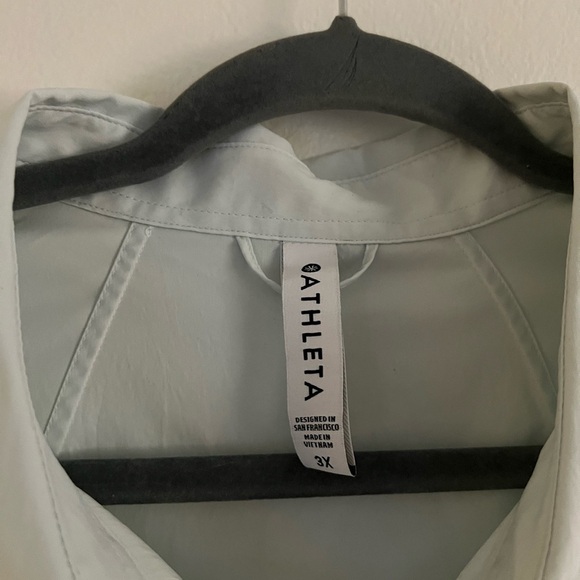 Athleta Mint Green Midtown Button Down Blouse Size 3X - Picture 3 of 8